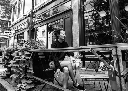 image of woman smoking a cigerette