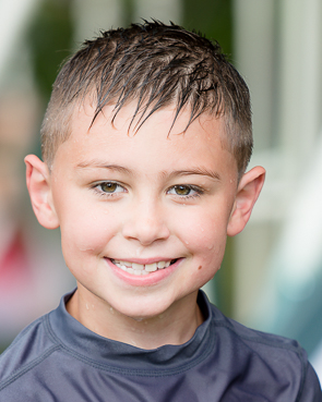 image of boy wet with water