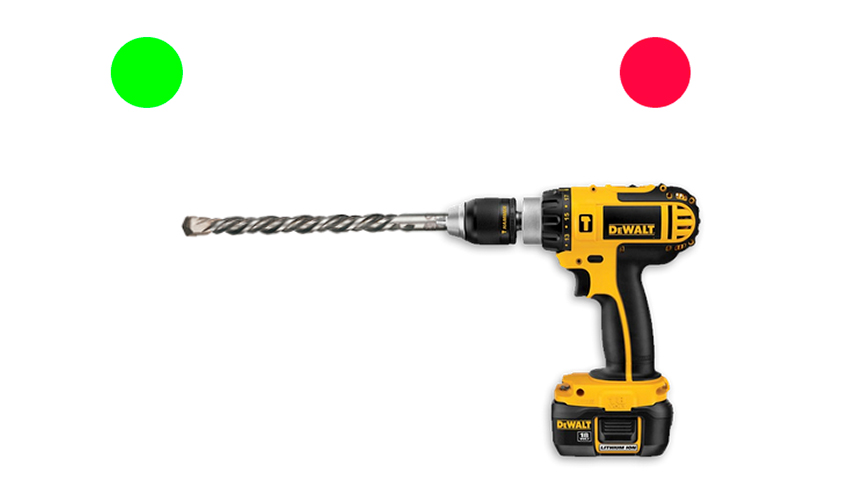 interactive animation of a cordless drill